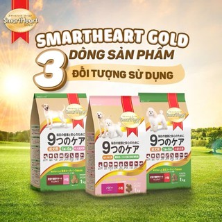 🐶  Bao 1kg   HẠT CHÓ CAO CẤP  SMARTHEART GOLD - giúp tiêu hóa tốt và chống dị ứng - chuẩn Nhật Bản 