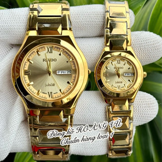 Đồng hồ cặp đôi R.D vỏ thép bọc đá Cerramic sang xịn. Kính sapphire. Máy 2 lịch chuẩn Nhật.