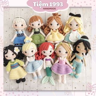 Búp bê len cao 20cm, sản phẩm thủ công, đam mê đan móc, đồ chơi an toàn cho bé