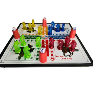 Bộ cờ cá ngựa Có Nam Châm, nhựa trong cao cấp Nhật Minh, Hộp nhựa cứng có thể gấp gọn