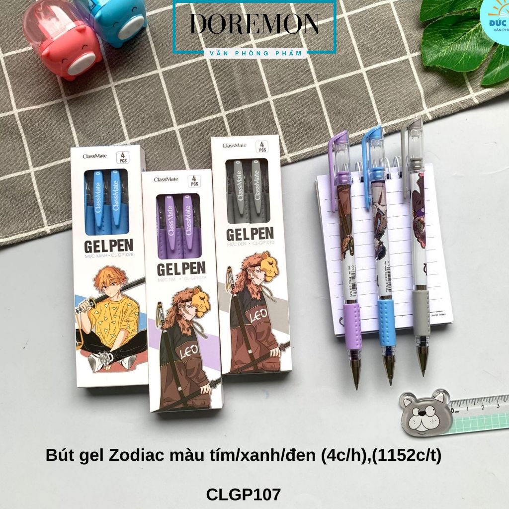 (4-12c) Bút gel khô nhanh Classmate thiết kế cung hoàng đạo siêu hot GP107 vpp Doraemon