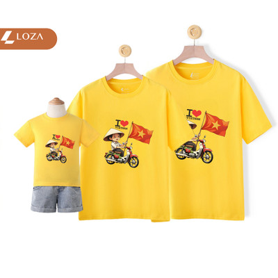 Áo phông gia đình 3,4,5 người in cờ đỏ sao vàng Việt Nam mã Loza G0294