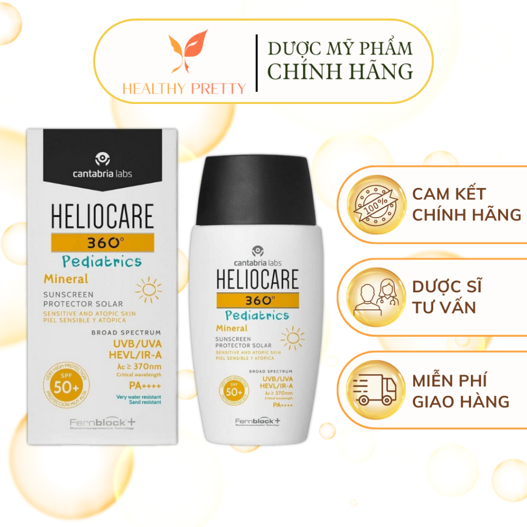 [HELIOCARE] Kem Chống Nắng Cho Trẻ Em, Da Nhạy Cảm - Heliocare 360 Pediatrics Mineral SPF50 50ml