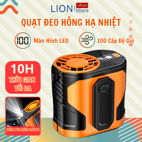 Quạt Mini Đeo Thắt Lưng, Quạt Kẹp Hông Hạ Nhiệt Cơ Thể Khi Leo Núi, Lao Động Ngoài Trời Pin 5000mAh