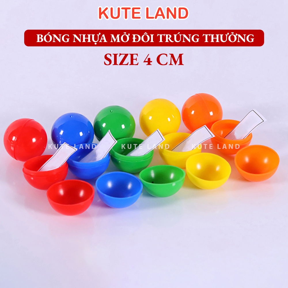 Quả bóng nhựa mở đôi bốc thăm may mắn 4 cm trúng thưởng xổ số cho sự kiện event khai trương BONGMO-4C