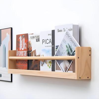 Kệ Sách Treo Tường Chữ U Bằng Gỗ Thông Kèm Đinh Nhựa Gắn Vào Tường Không Cần Khoan Tiện Lợi Cho Mọi Nhà