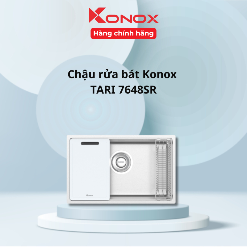 Chậu rửa bát Konox  TARI 7648SR chống xước, 1 hố tiện lợi - KHF