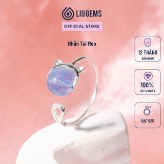 Nhẫn Bạc Cho Nữ Tai Mèo Đính Đá Phong Thủy Liugems Thời Trang Cá Tính Độc Đáo NB03