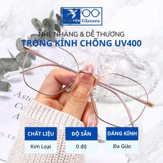 Mã 2026 - Kính chống ánh sáng xanh gọng kim loại form đa giác 3 màu