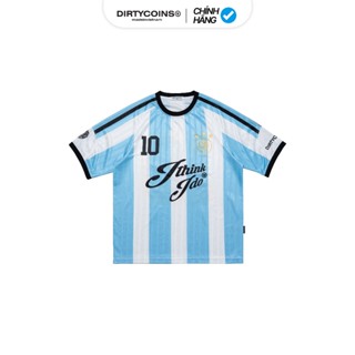 Áo Thun DirtyCoins Soccer Jersey Striped Baby Blue White