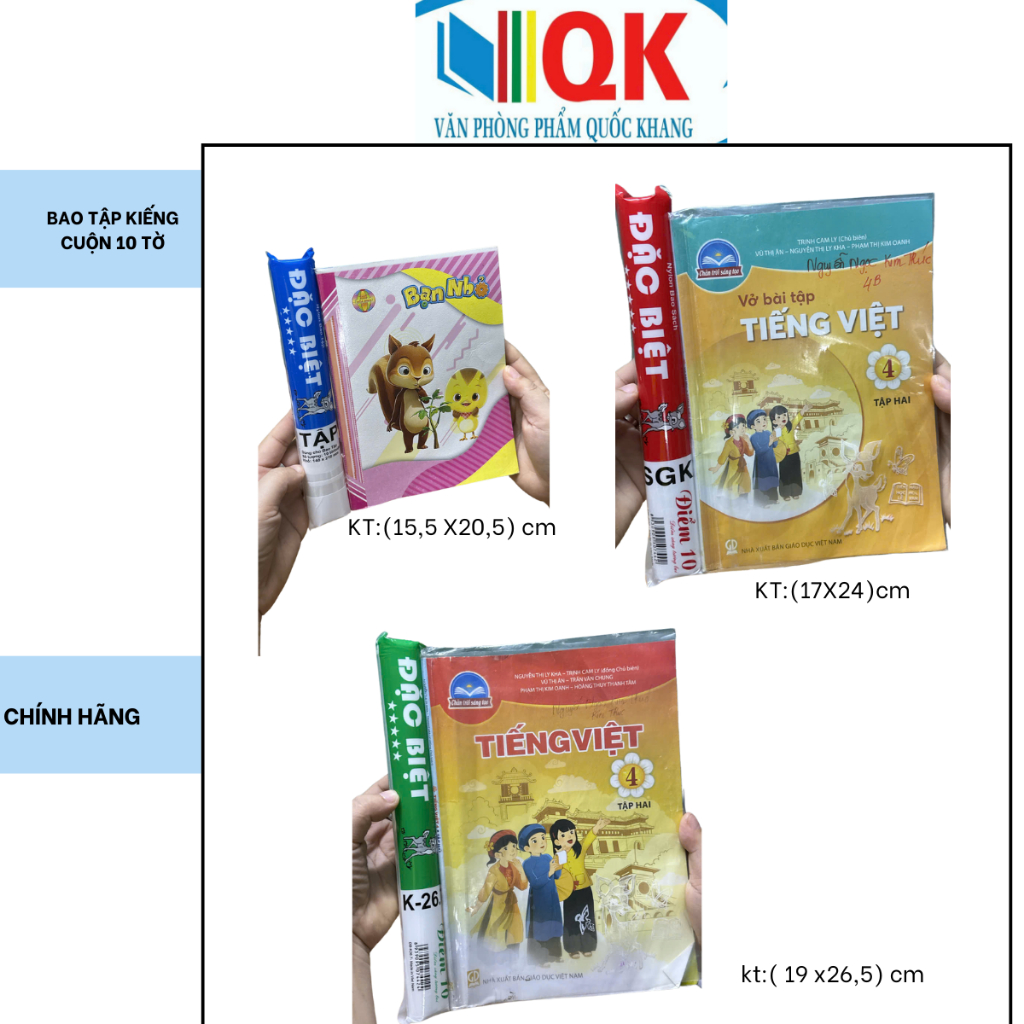 Bao tập cuộn va bao sách (cuộn 10 tờ)
