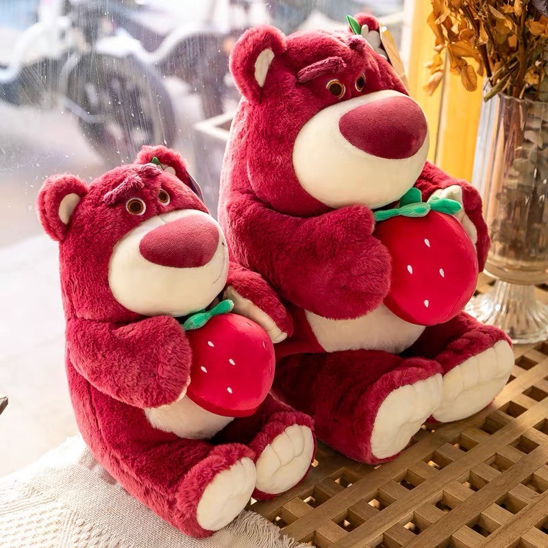 Gấu Bông Gấu Dâu Lotso Disney Ôm Trái Dâu Cực Xinh - Thú nhồi bông Hottrend Lotso Huggin Bear Gấu Bô