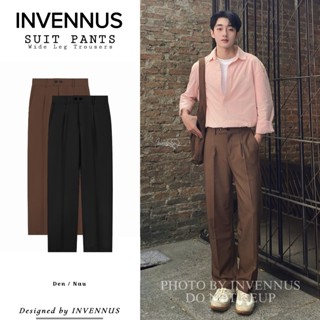306 - Quần tây ống rộng INVENNUS nam, quần âu baggy nâu đen ống rộng cạp chun 2 cúc dáng suông phong cách hàn quốc