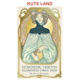   Size Gốc  Bài Tarot Ethereal Visions Illuminated 80 lá bài tặng File Tiếng Anh và đá thanh tẩy 