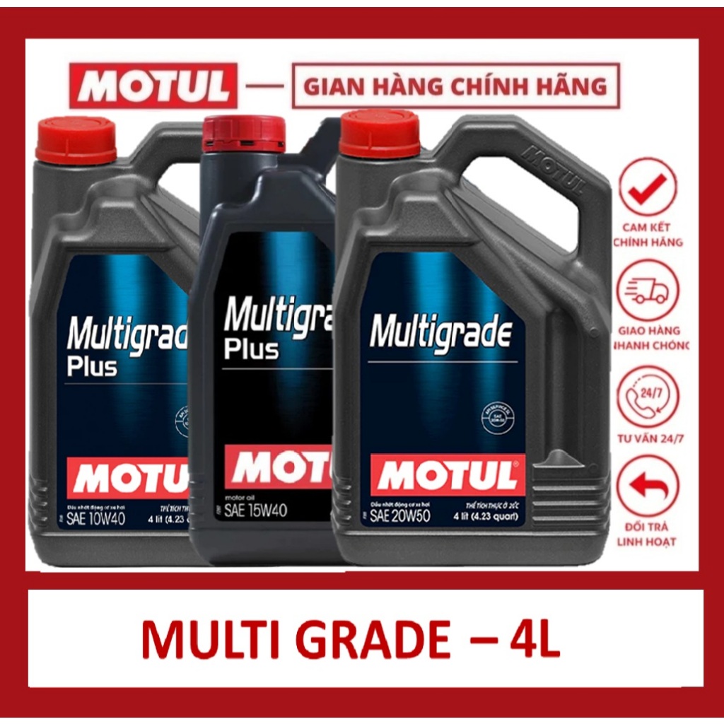 DẦU NHỚT DÀNH CHO OTO MÁY XĂNG MOTUL MULTIGRADE PLUS API SP 10W40/15W40 & 20W50 4L