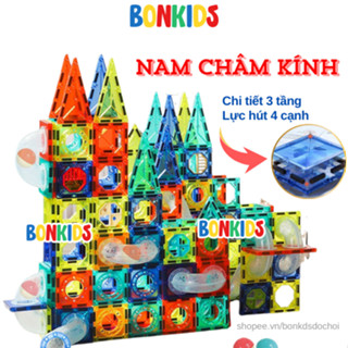 Bộ Xếp Hình Nam Châm Đa Năng Cho Bé 2-6 Tuổi - Lắp Ráp Mảnh Ghép Nam Châm Bon Kids