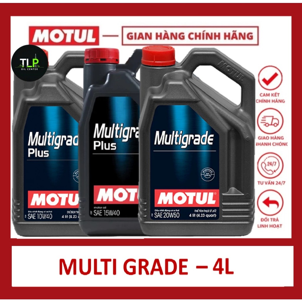 DẦU NHỚT DÀNH CHO OTO MÁY XĂNG MOTUL MULTIGRADE PLUS API SP 10W40/15W40 & 20W50 4L