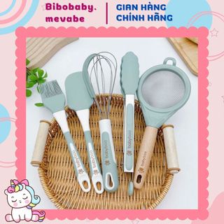  Bộ Dụng Cụ 5 Chi Tiết Chế Biến Ăn Dặm Thông Minh Cho Bé Chất Liêu Silicon Cao Cấp Chịu Nhiệt Độ Cao 