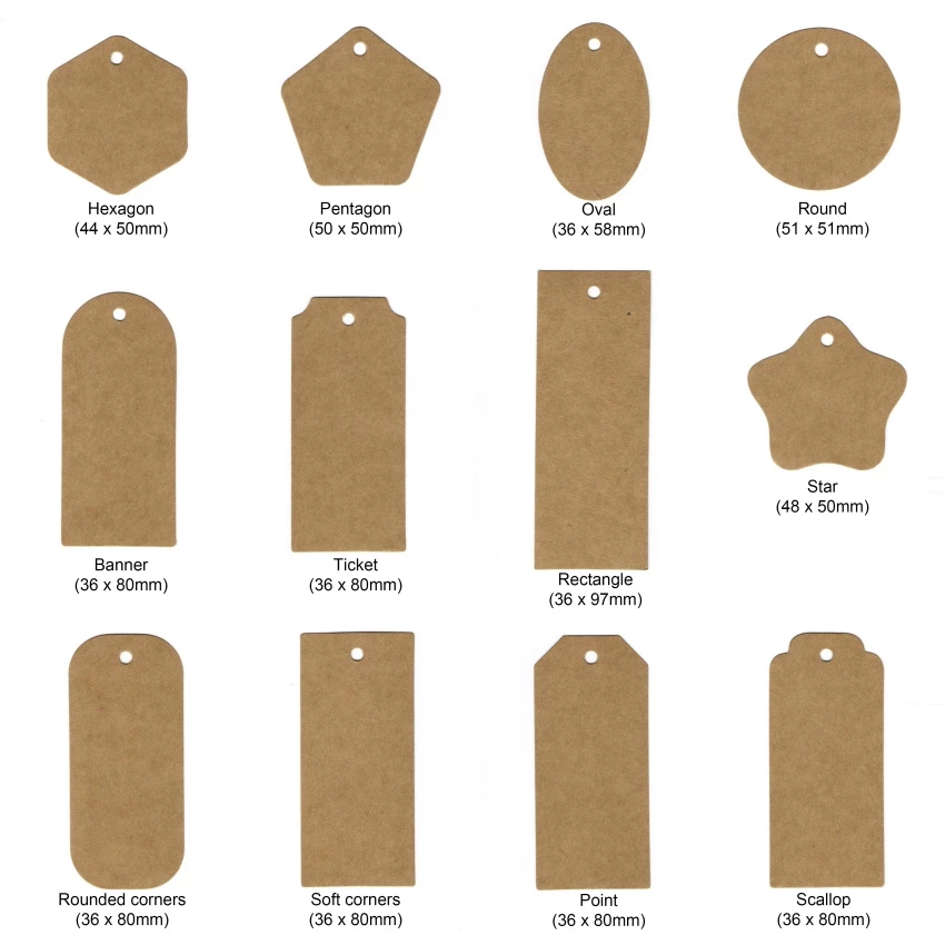 50pcs,Thẻ Tag Giấy Kraft / Trắng