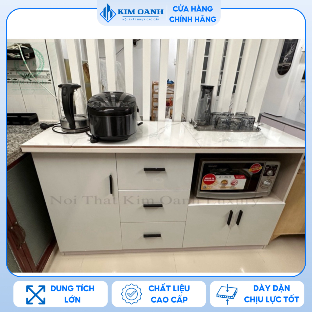 Bàn Bếp Mặt Gạch Đẹp Giá Rẻ Nhựa Đài Loan 1m45 Freeship