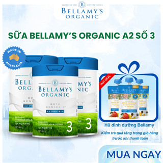 Sữa Bellamy Organic A2 số 3, sữa bột hỗ trợ phát triển toàn diện cho bé từ 12 tháng nhập từ Úc 800g.