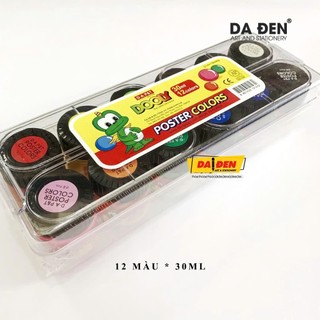 [DA ĐEN] Màu Vẽ Poster DOOLY D.A P&T Hàn Quốc 12 Màu Hộp Nhựa