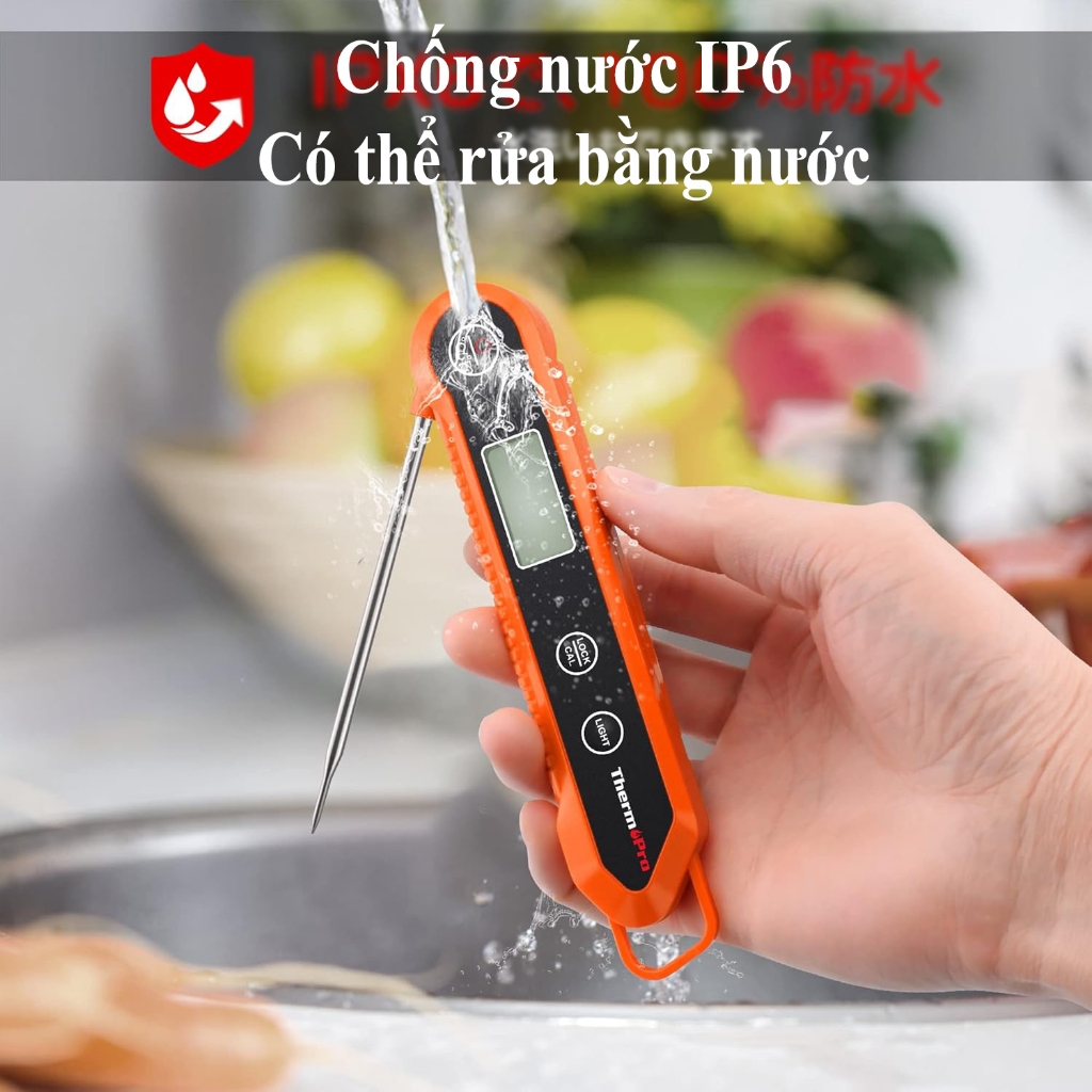 Nhiệt kế điện tử nhà bếp cao cấp ThermoPro TP03H chống nước IP6 Nhật Bản