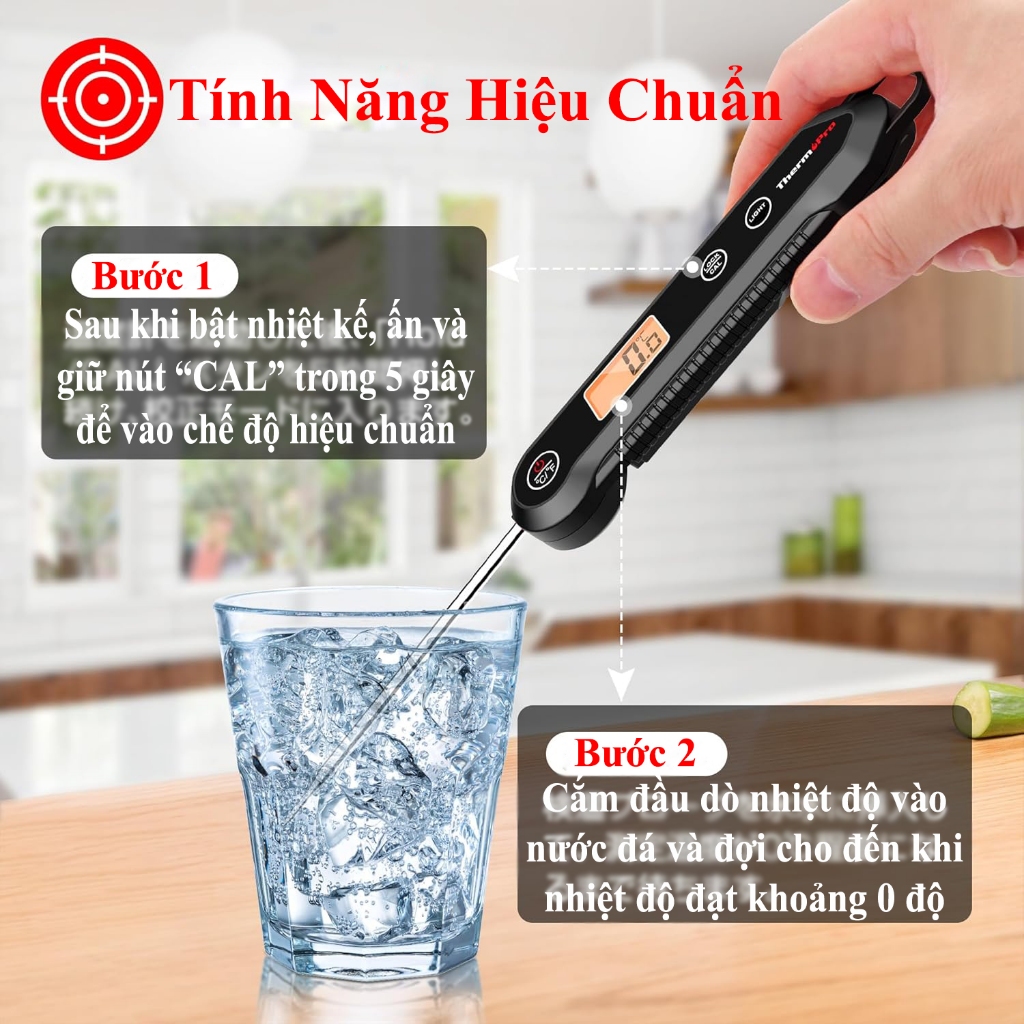 Nhiệt kế điện tử nhà bếp cao cấp ThermoPro TP03H chống nước IP6 Nhật Bản