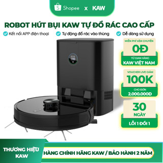 ROBOT Hút Bụi, Lau Nhà Thông Minh Chính Hãng KAW, Lực Hút 4000PA, Pin 5300mAh, Sạc Tự Động