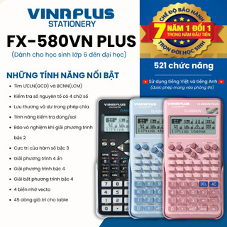 Máy tính học sinh FX-580VN PLUS Bảo Hành 7 Năm tặng kèm móc chìa khóa