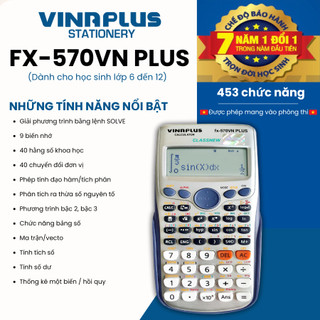 Máy Tính Học Sinh FX-570 VN PLUS Bảo Hành 7 Năm tặng móc chìa khóa