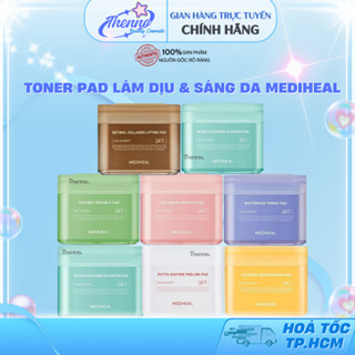 Toner Pad Mediheal Tẩy Da Chết Giảm Mụn Sáng Da Collagen, Tea Tree, Blemish, Vitamide, Watermide Hộp 100 Miếng Hàn Quốc