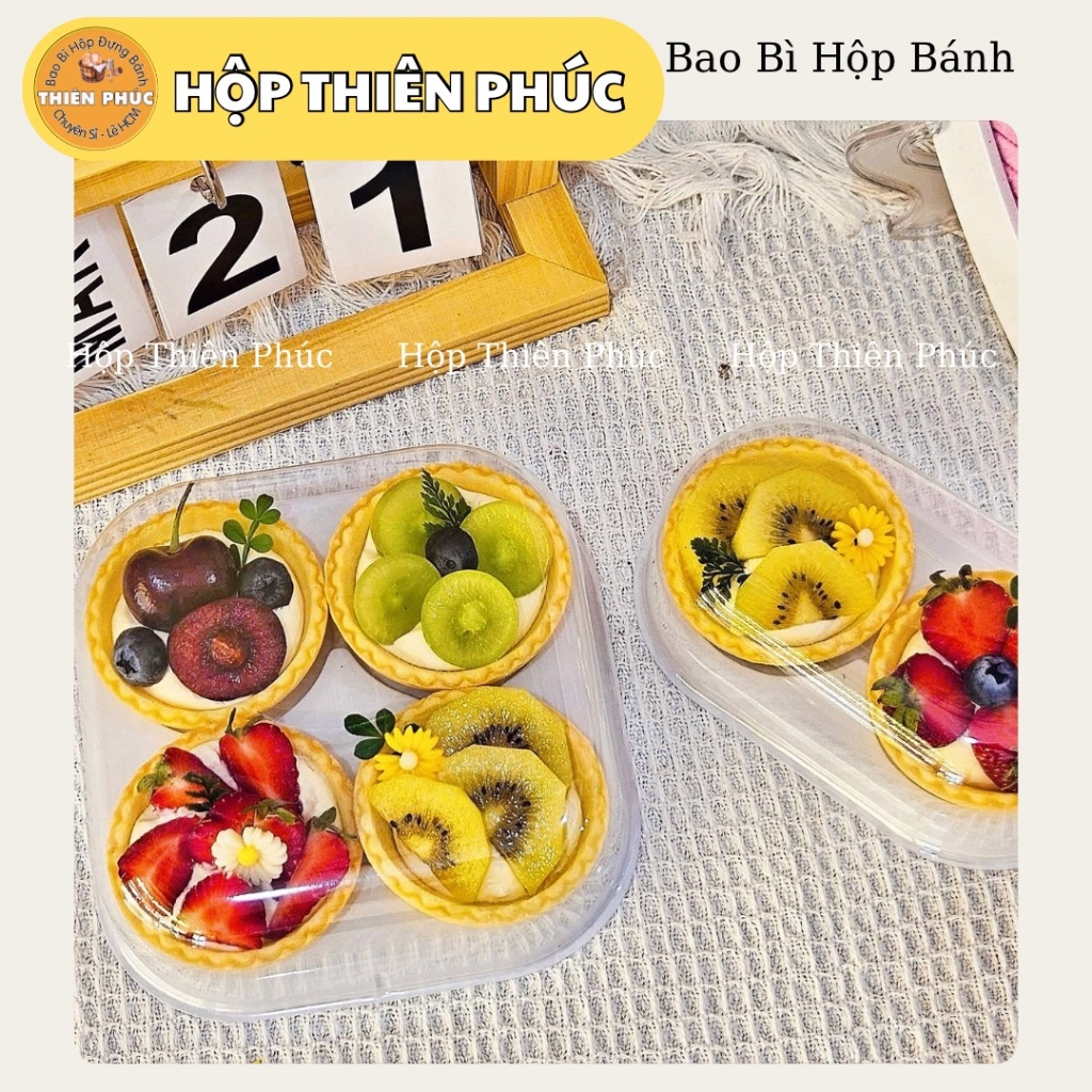 100 Hộp 4 ngăn đựng bánh lava trứng chảy - Hộp Ht-304 đựng 4 bánh trung thu 75g - Hộp đựng 4 bánh mo
