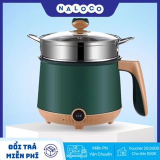 Nồi Lẩu Điện Mini Đa Năng 2 Tầng Kèm Giá Hấp Luộc, Chiên Tiện Lợi, Ca Nấu Mì Chống Dính Hiệu Quả