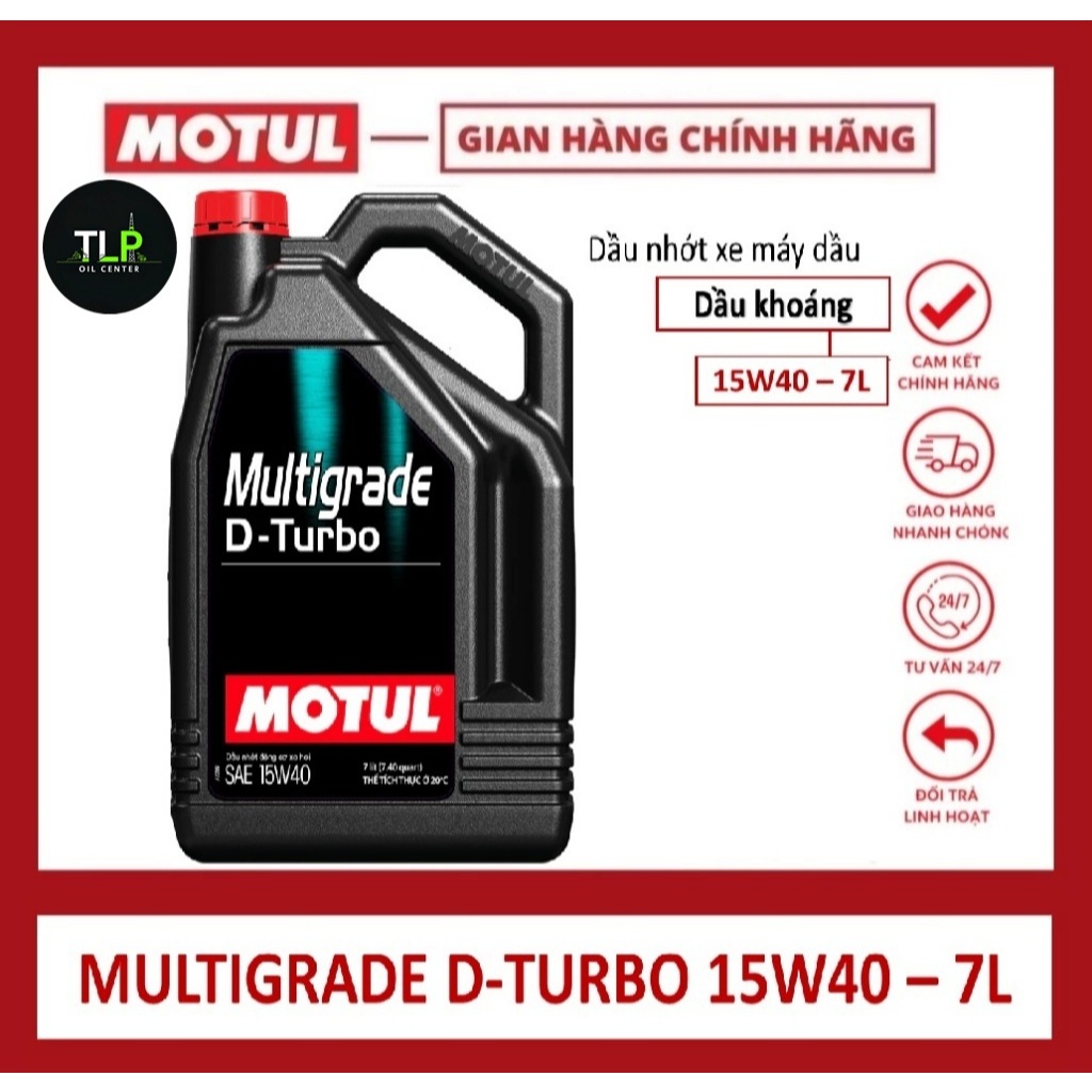 DẦU NHỚT DÀNH CHO XE OTO MÁY DẦU MOTUL MULTIGRADE D-TURBO 15W40 DUNG TÍCH 7L