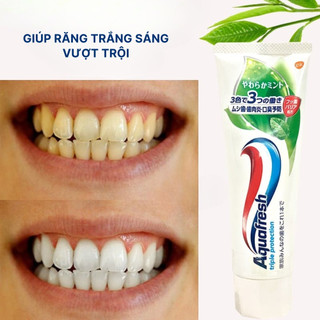 Kem Đánh Răng Aquafresh Nhật 140g Làm Sạch Giúp Răng Trắng Sáng Hơi Thở Thơm Mát