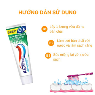Kem Đánh Răng Aquafresh Nhật 140g Làm Sạch Giúp Răng Trắng Sáng Hơi Thở Thơm Mát