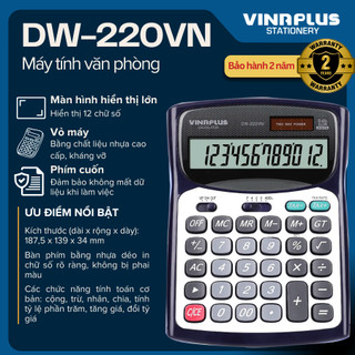 Máy tính cầm tay DW-220VN Chống Va Đập, Bảo Hành 2 Năm tặng móc khóa