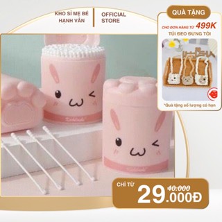 Tăm bông trẻ em Kichilachi kháng khuẩn hộp 200 que cao cấp dễ dàng vệ sinh tai, mũi , rốn cho bé