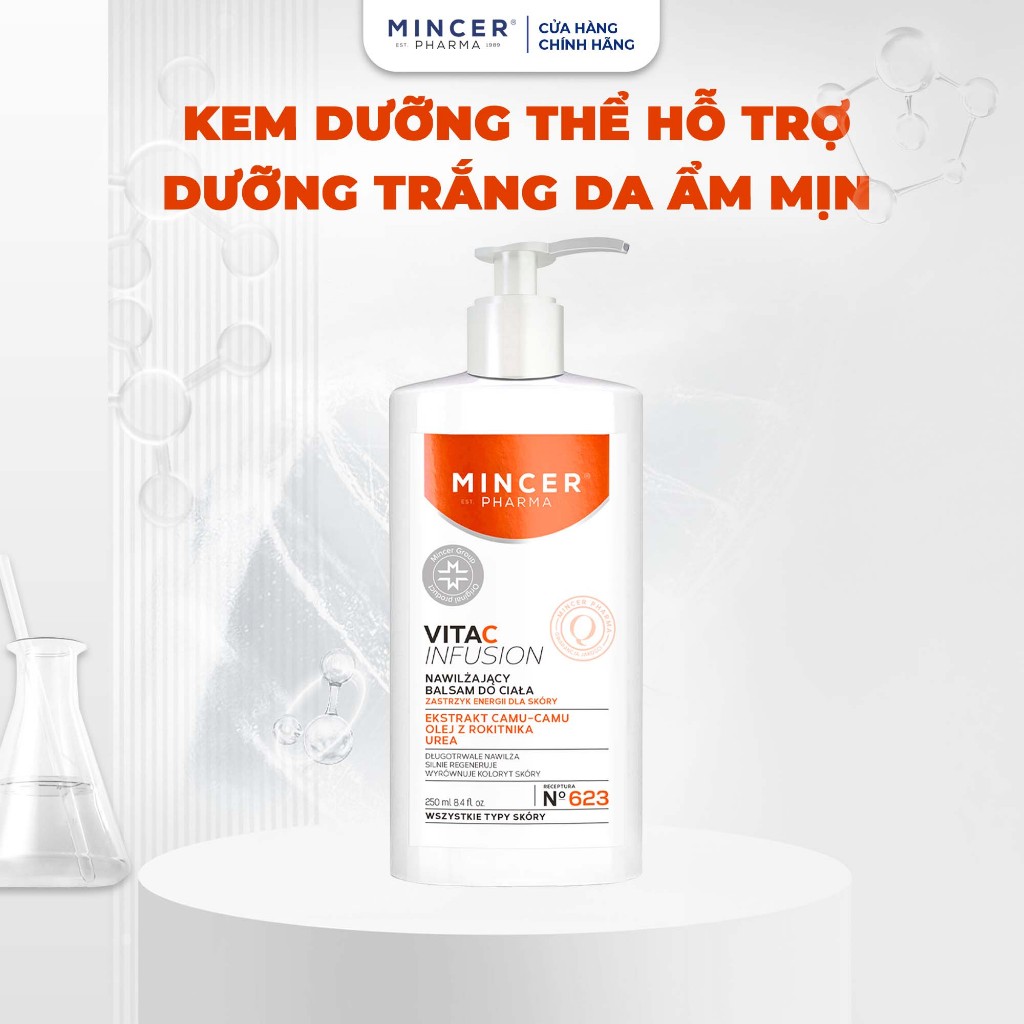 Kem Body Lotion Dưỡng Trắng & Chống Lão Hoá Mincer Pharma Vita C Infusion Body Lotion 250ml