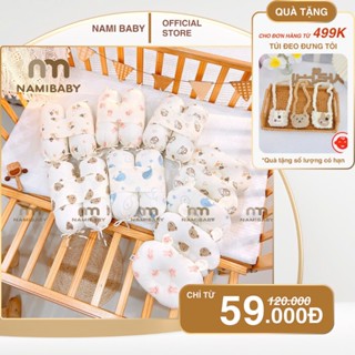 Bộ gối chặn NamiBaby cho bé nằm ngủ ngon, chống giật mình, chất liệu xô muslin cao cấp, an toàn