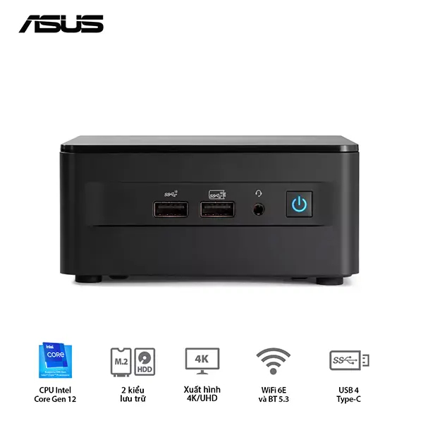 MINI PC ASUS INTEL NUC12 PRO Tall / I7-1260P/ 2xDDR4-3200 / 3xNVMe, SATA/ 2x HDMI 2.1/2x DP 1.4a / R