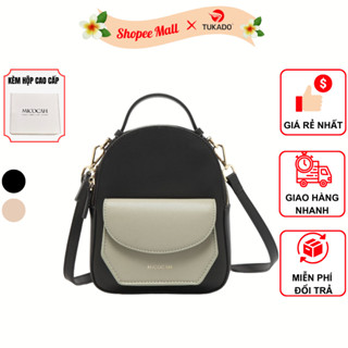 Balo Nữ Mini Thời Trang MICOCAH Đi Học Đi Chơi Phối Màu Vintage Da Cao Cấp Siêu Đẹp  MC43 KÈM HỘP