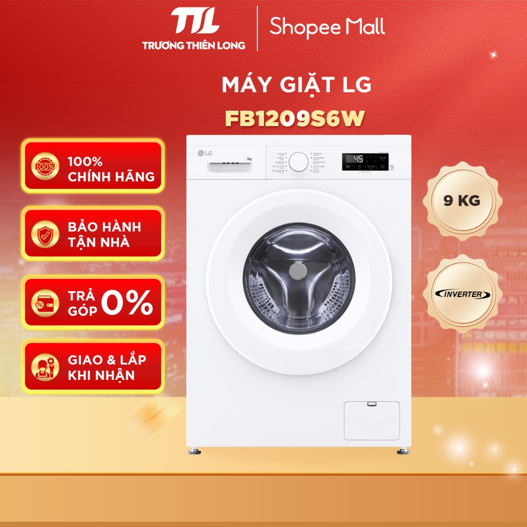 FB1209S6W - Máy Giặt LG Inverter 9 Kg FB1209S6W [FREESHIP HCM][GIÁ MÁY]