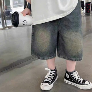 Quần Short  lửng jean cao cấp ống rộng cho bé trai phong cách Hàn _ D35 ( size cho bé đến 40kg)