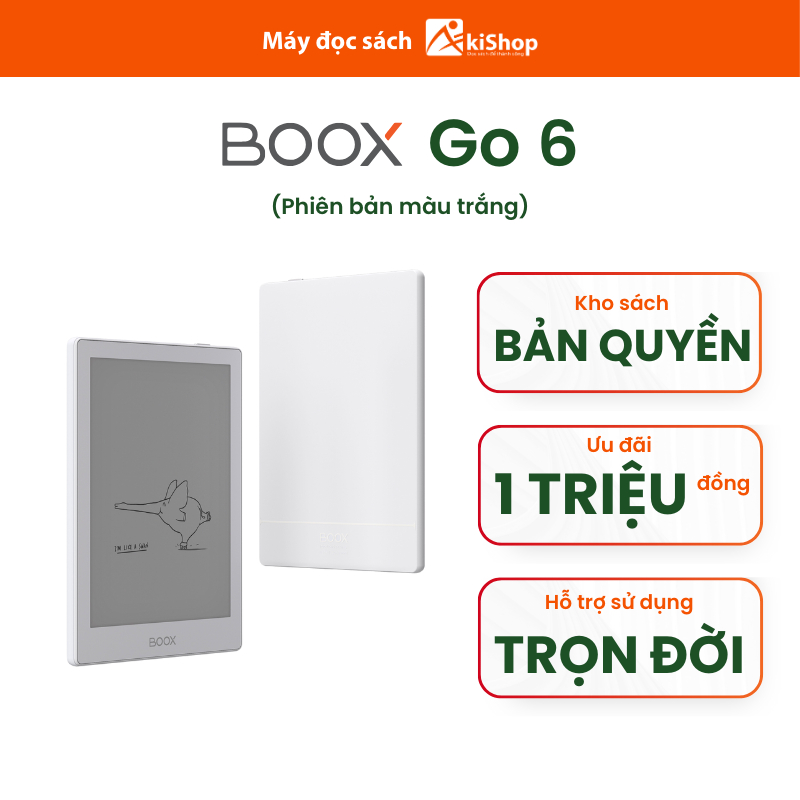 Máy đọc sách Boox Go 6 Trắng Chính hãng Akishop