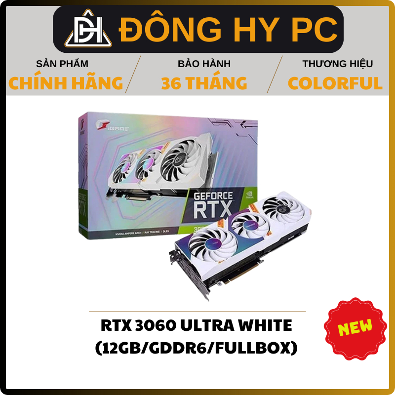 VGA card màn hình COLORFUL RTX 3060 Ultra White 12GB NEW