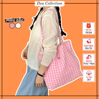  Túi Xách Nữ Túi Tote Đeo Vai Hoạ Tiết Hoa Nhí Và Caro Đeo 2 Kiểu Phong Cách Hàn Quốc Thời Trang Xuân Hè - Mã XT147 