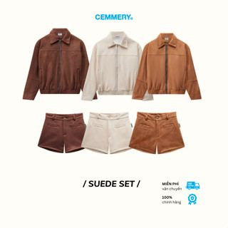 Set Áo Khoác Quần Short Da Lộn CEMMERY Local Brand Chính Hãng Suede Set 3 Màu