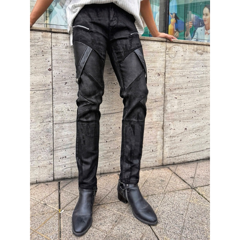 SKINNY JEAN WAX BIKER ĐÙI ĐAI DA CHÉO